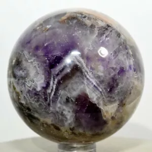 57 mm lila Amethyst Kugel Chevron Natur Kristall poliert Steinkugel Uruguay - Bild 1 von 4
