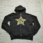 Blind Havoc Sweater Size Large Black Full Zip Puff Graphic Choose Love Over Hate