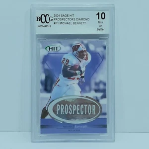 Michael Bennett #P1 Rookie RC BCCG 10 2001 Sage Hit Prospectors Diamond 187/599  - Imagen 1 de 4