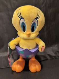 Hallmark Tip N Fall Tweety Bird Sound Motion Looney Tunes Easter Plush Egg 2014