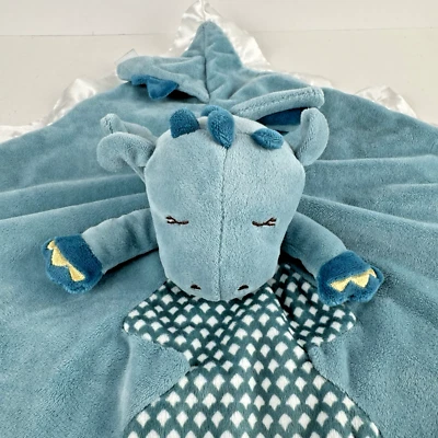 Плюшевый милый атласный велюр Douglas Baby Blue Dragon - Изображение 1 из 4
