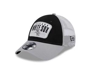Chicago White Sox Black New Era Patch Trucker Mesh 9Forty Snap back hat - Picture 1 of 7