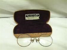 Early Pince Nez Pinch Nose Faux Tortoise Shell Frame Lens Spectacles
