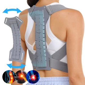 Adjustable Posture Corrector Back Shoulder Support Clavicle Brace Belt Men Women - Picture 1 of 18
