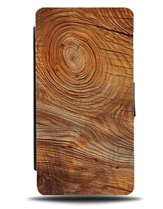 Timber Wood Design Flip Wallet Case Wooden Look Effect Print Bark Markings DQ63 - Picture 1 of 3