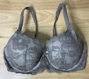 Victoria’s Secret gefütterter Body Demi 34DD von Lace Overlay gräulich - Bild 1 von 12