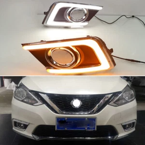 LED DRL Turn Indicator Signal Daytime Running Fog lights Fit For Nissan Sentra - Picture 1 of 11