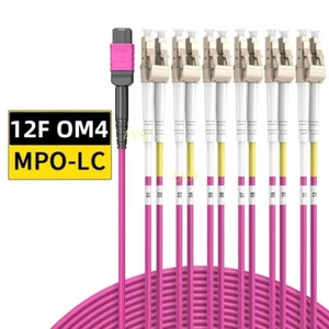 1-20M MPO Female to 6*LC Duplex 12 core OM4 Breakout Fan Optical Fiber Jumper - Picture 1 of 11