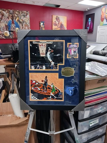 Ja Morant Memphis Grizzlies 8x10 photo game used Jersey card patch 16x20 framed Cover