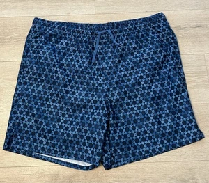 Old Navy Swim Trunks Men’s Size XL Blue Geometric Lined Drawstring 6.5” Inseam - Picture 1 of 3