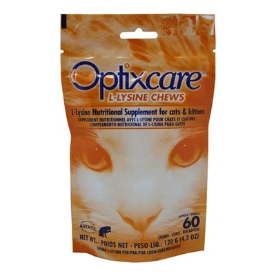 Optixcare L-Lysine Chews for Cats & Kittens, 60 Chews - Image 1 of 3