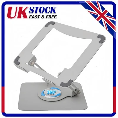 360°Portable Laptop Tablet Stand Riser Bracket Adjustable Holder For Desk Metal - Image 1 of 4