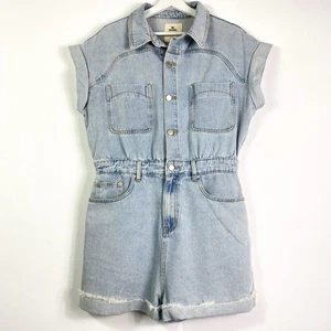 Rip Curl Jumpsuit Jeans Overall Gr.L Damen Einteiler Blau Kurzarm Shorts - Bild 1 von 7