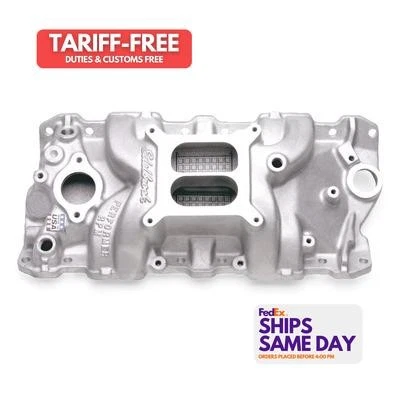 Edelbrock EDE7101 Dual Plane Aluminum Intake Manifold fits Small Block Chevy  - Image 1 of 4