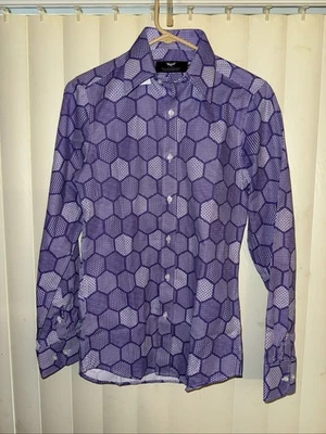 The Dark Knight Trilogy Camisa Abotonada Hombre’s Púrpura Lila Joker Batman Foto 1 de 4