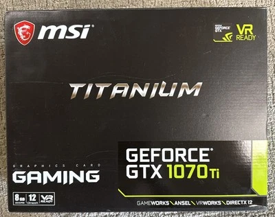 MSI GeForce GTX 1070 TI Titanium 8 GB Graphics Card Tested Works Box Papers Mint - Image 1 of 4