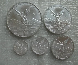 Mexico 2024 Libertad Silver UNC Coin 1 1/2 1/4 1/10 1/20OZ 5Coins - Picture 1 of 2