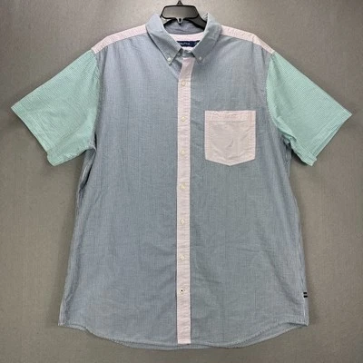 NWT Nautica Cotton Seersucker Color Block Short-Sleeve Shirt 2XLT - Image 1 of 4
