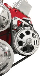 BILLET SPECIALTIES POLISHED POWER STEERING PUMP BRACKET,MID MOUNT,SBC,LONG WP - Picture 1 of 2
