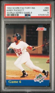 1992 SCORE FACTORY INSERT WORLD SERIES GAME 6 #B6 KIRBY PUCKETT POP 1 PSA 9 MINT - Picture 1 of 2