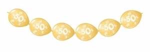 50TH BIRTHDAY / GOLDEN WEDDING ANNIVERSARY LATEX BALLOON GARLAND DECORATION - 3M - Picture 1 of 1