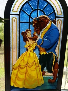 RARE LIMITED EDITION DISNEY'S BEAUTY AND THE BEAST STAINED GLASS RELEASED 1991 - Picture 1 of 8