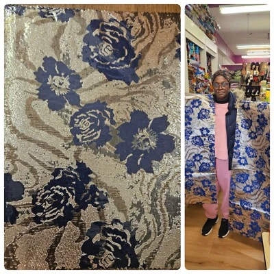 DAMASK STYLES 2 Stck. afrikanische Sego Gele Kopfkrawatte Damen Gold/R/B Party klassisch Damast