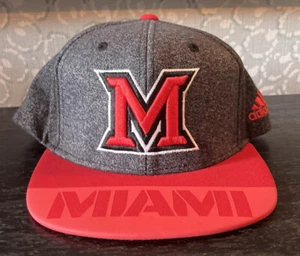 Rare Hat Cap Miami University Ohio RedHawks Redskins Snapback Adjustable Gray - Picture 1 of 6