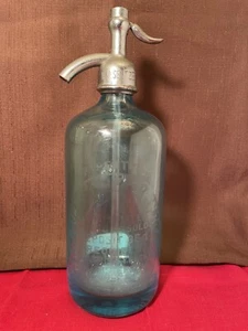Antica bottiglia acqua New York Seltzer Detroit MI bellissima blu acqua  - Foto 1 di 8