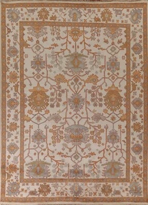 All-over Pattern Oushak Ivory Area Rug 9x12 ft. Wool Hand-knotted Carpet - Picture 1 of 12