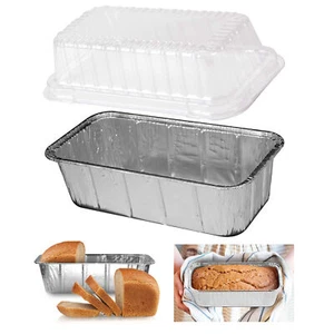 120 Aluminum Pan Lids Disposable Baking Mini Loaf Bread Tin Foil Container 2LB - Picture 1 of 1