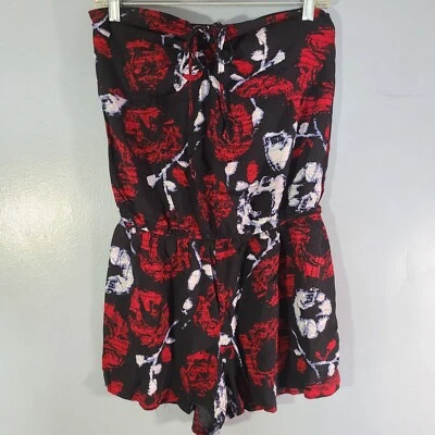 ASBB Culottes Juniors Talla XL Negro con Rojo Floral Tirar Tanga Top Cintura Elástica Foto 1 de 4