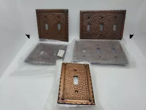 Lot of (8) Hammered Metal Copper tone Light Switch Covers - Picture 1 of 5