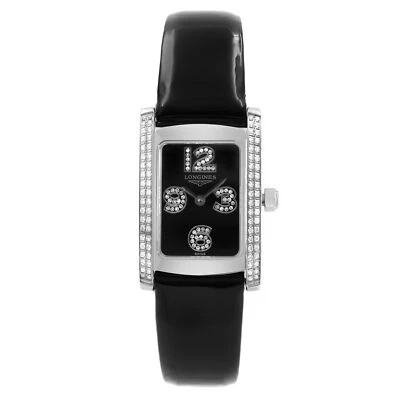 Longines Dolce Vita Steal Diamonds Black Dial Quartz Ladies Watch L5.155.0.51.2 - Image 1 of 4