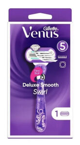 Gillette Venus Deluxe Smooth Swirl Women's Razor & 1 Blade Refill with Flexiball