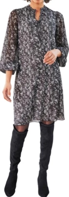 875366° Linea Tesini by heine Damen Kleid anthrazit grau Druckkleid NEU Gr. 34 - Bild 1 von 2