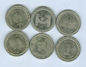 SIX ONE DOLLAR CASINO/GAMING TOKENS - Picture 1 of 2