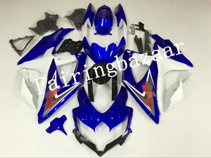 Fit for 2008-2010 GSXR600 GSXR750 White Blue ABS Injection Bodywork Fairing Kit - Picture 1 of 4