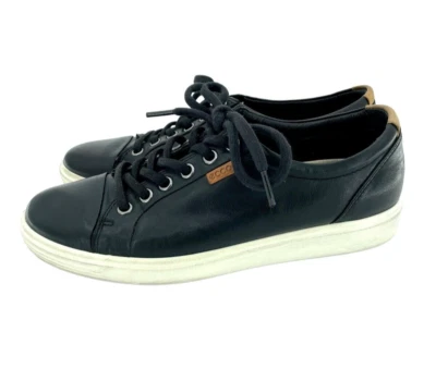 ECCO Soft 7 Black Soft Leather Lace Up Sneakers SZ 38 EU 7 US SH15 - Image 1 of 4