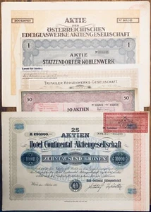 III: Lot von 5 verschiedenen Österreichischen Aktien - Bild 1 von 1