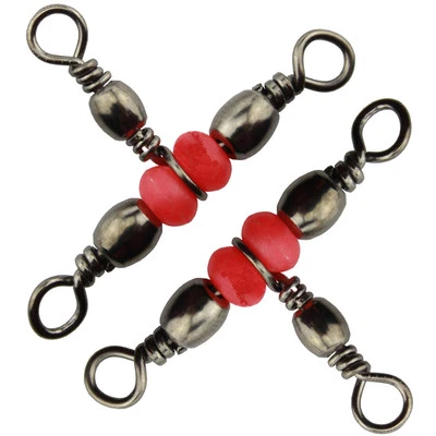 3 Way Fishing Rolling Brass Barrel Triple Tackle T Swivel 40lb Lure Connector - Image 1 of 4