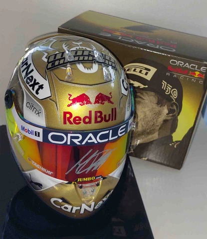 F1 MAX VERSTAPPEN SIGNED MODEL HELMET 1/2 RED BULL LTD.ED PHOTO PROOF FORMULA 1 Cover