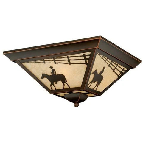 Vaxcel International T0109 Trail 14 in. Outdoor Flush Mount - Burnished Bronze Cover