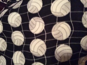 Rare volleyball fleece fabric, black, new, 60" by 32" - Picture 1 of 3