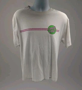 Santa Cruz Shirt Men Large White Logo Skateboard Hip Hop Hipster Skater Graphic - Picture 1 of 7