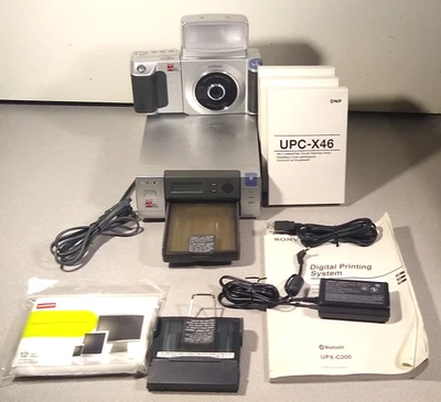 Sony DKC-C200X Digital Camera UP-DX100 Printer & 3 Print-Packs - Tested & Works - Image 1 of 4