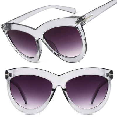 Gafas de sol para mujer ojo de gato de plástico tintado transparente y púrpura protección UV duraderas Foto 1 de 3