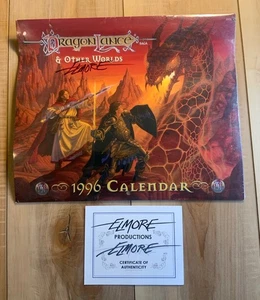 Vintage 1996 Dragonlance Calendar AD&D - Larry Elmore SIGNED & Owned - Picture 1 of 6