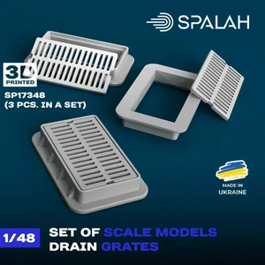 Models Drain grates (3 pcs) Scale Model Kit for Diorama 1:48 Spalah SP17348 - Picture 1 of 1