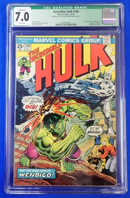 Incredible Hulk #180 CGC 7.0 FN/VF Marvel 1974 KEY 1st Wolverine Cameo Wendigo - Image 1 of 3